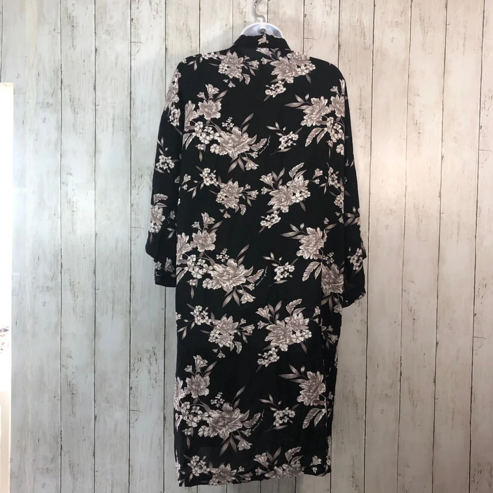 Spiritual Gangster Maya Tie Front Floral Kimono OS